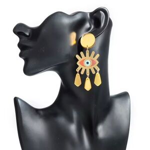 Gold Eye Drop Earrings